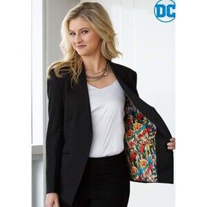 Fun Suits Womens 18 Large DC Comics Vintage Print Women Heroes Blazer Jacket